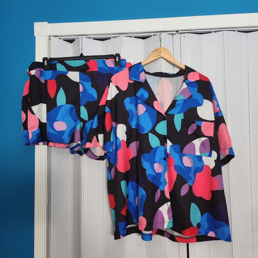 Abstract Floral Matching Set NWOT 3X